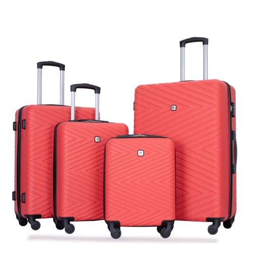 Travelhouse 4-piece ABS luggage set with TSA locks, featuring hard-shell design and expandable compartments for travel convenience.