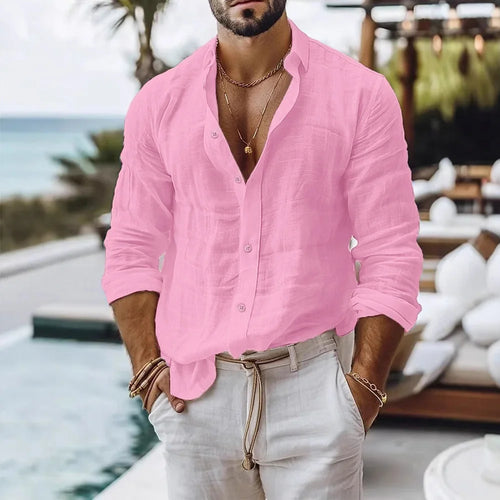 Mens Cotton Linen Shirt – Breathable