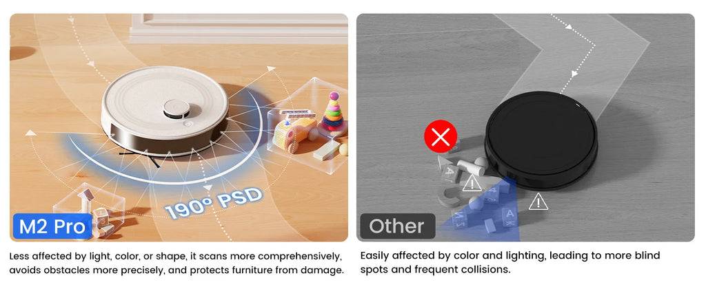 Lefant M2 Pro robot vacuum and mop by Nova Mart with LiDAR navigation, 5500Pa suction, shown on a hardwood floor.