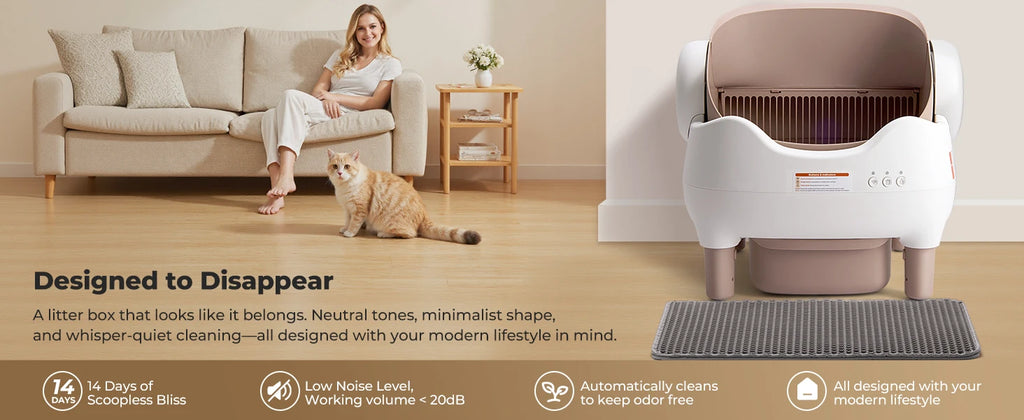 Self Cleaning Litter Box, Automatic Cat Litter Box with APP Control, Odor-Free  Large Waste Bin, Open-Top for Multi Cats - Image 7