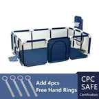 Baby playground playpen with steel pipes and ball box by Nova Mart, featuring a safe, colorful play area for infants.