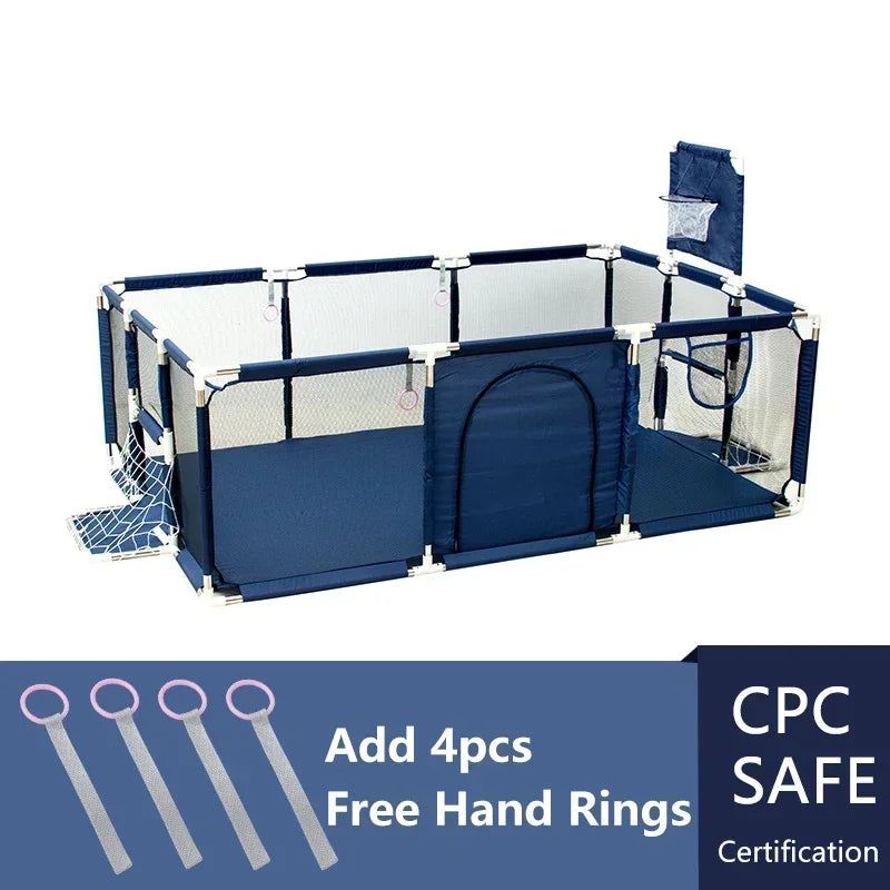 Baby playground playpen with steel pipes and ball box by Nova Mart, featuring a safe, colorful play area for infants.