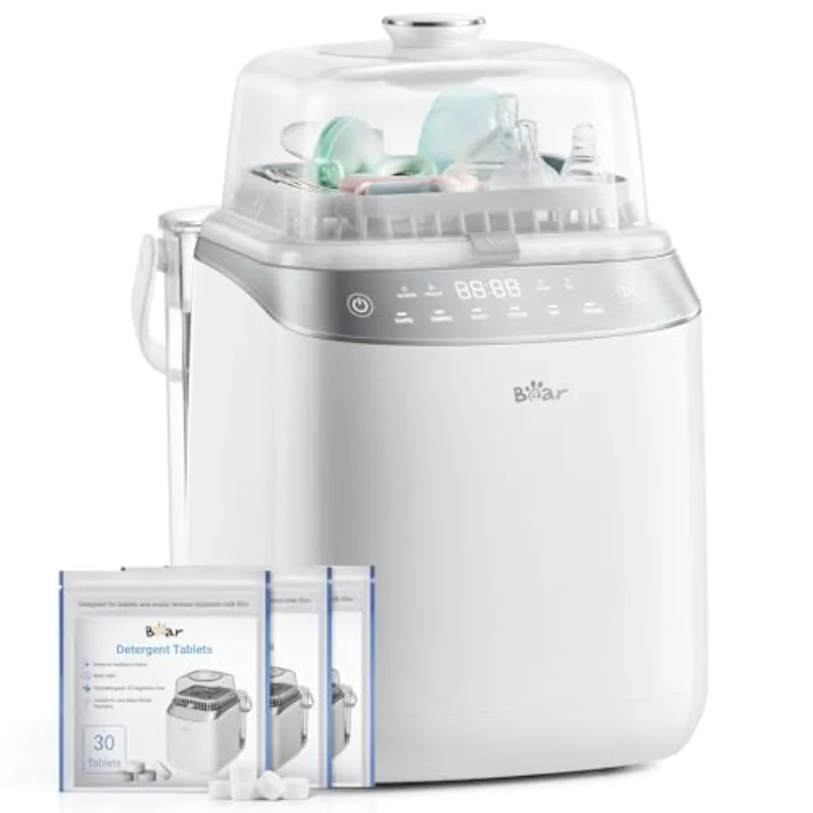 Nova Mart Bottle Washer Pro for baby bottles, pump parts, and essentials; compact all-in-one sterilizer and dryer machine.