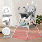 Foldable Nova Mart baby high chair with antislip pad and toy rack, showing a compact, safe baby furniture design.