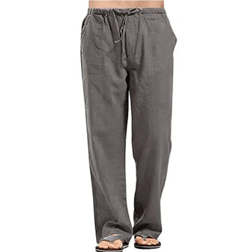 Men's Cotton Linen Pants – Elastic Waist