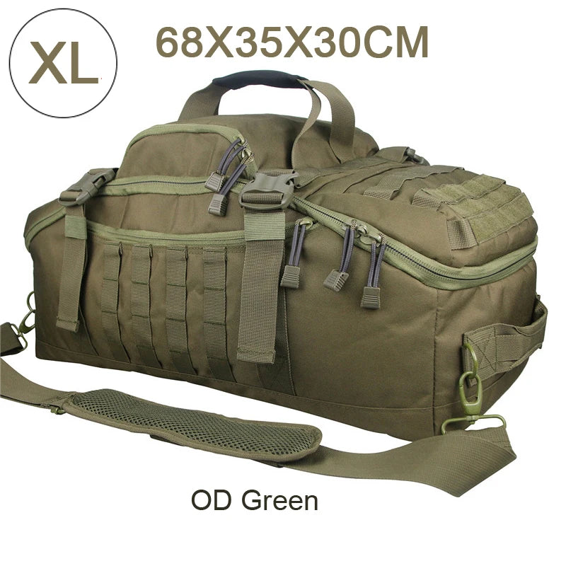 Nova Mart MOLLE tactical backpack in 30L, 45L, or 80L with multiple compartments and durable straps for sports and travel.