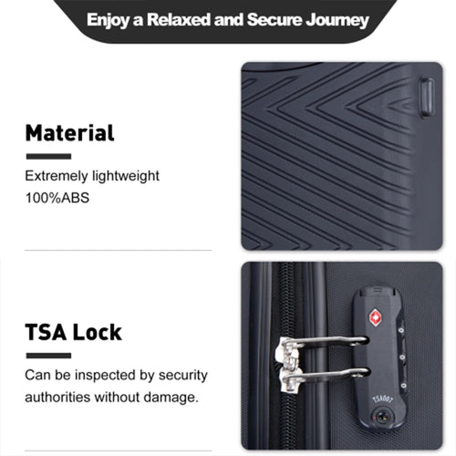 Travelhouse 4-Piece ABS Luggage Set TSA – Built-in Lock