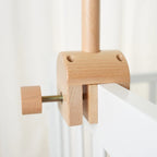 Baby wooden crib mobile with cloud shape hanging rattle toy and bracket, designed for infant cribs by Nova Mart.