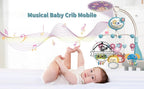 Baby crib mobile from Nova Mart with lights, music, and projection, featuring a remote control for soothing baby entertainment.