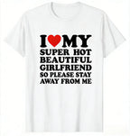 Oversized men's cotton T-shirt by Nova Mart featuring a humorous meme design with the text "I Love My Girlfriend."