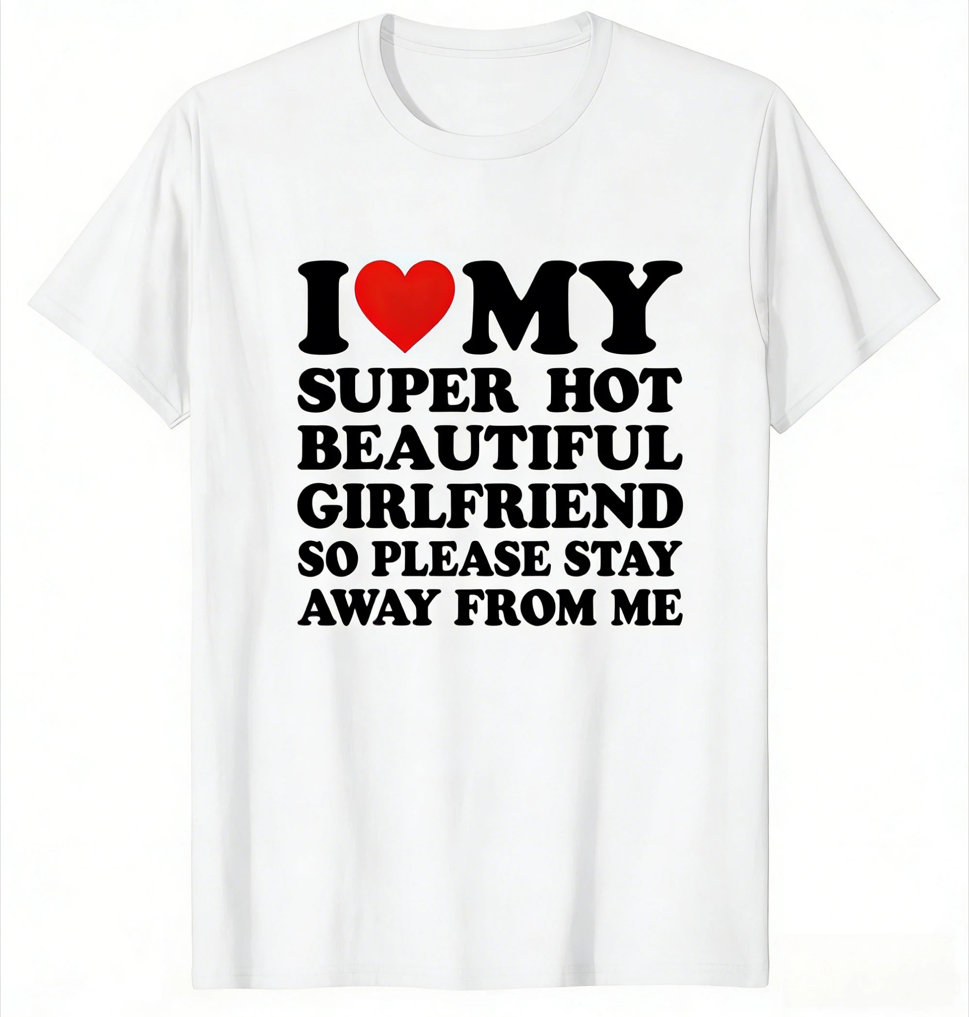 Oversized men's cotton T-shirt by Nova Mart featuring a humorous meme design with the text "I Love My Girlfriend."