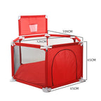 Safety baby playpen by Nova Mart featuring a basketball frame, ideal for indoor kids' playgrounds with secure, child-friendly design.