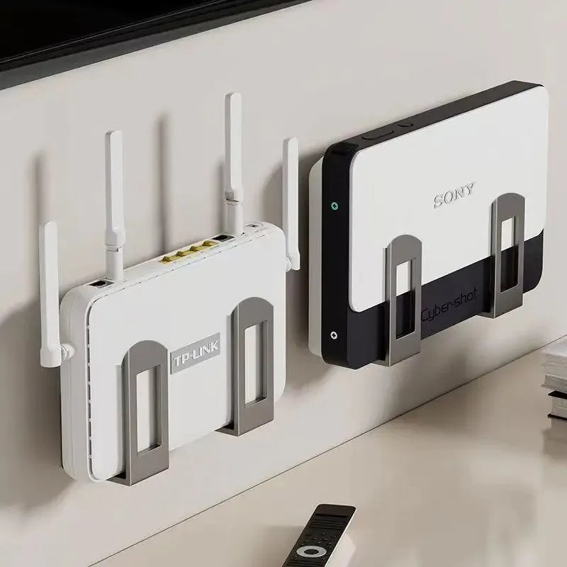 Wall-Mounted Router Set-Top Box Organizer with Adjustable Bracket, Multi-Purpose Cable Management Shelf for WiFi Devices Storage - Image 1