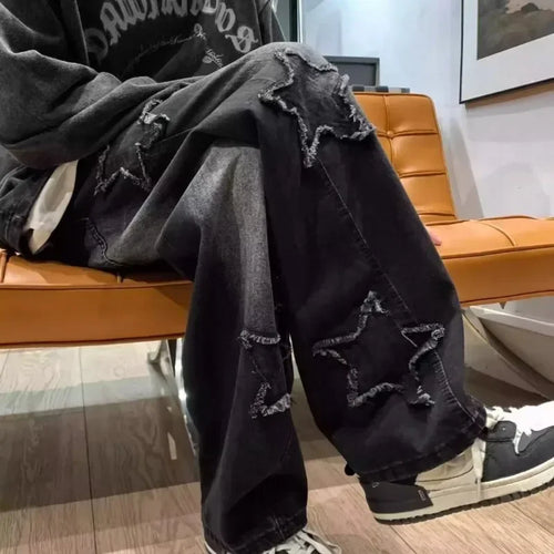 Men's Y2K Stars Embroidery Jeans – Bold Stars