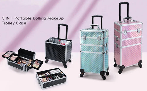Maxulene 3-1 Rolling Makeup Trolley – 3-in-1 Removable Design