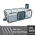 Large Nova Mart baby playpen with soft padding and ball pool for kids, providing a safe and comfortable play area