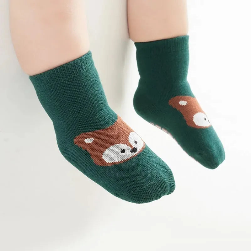 Homefish 6 Pairs Kids Non-Slip Socks – Cute Cartoon M L - Image 4