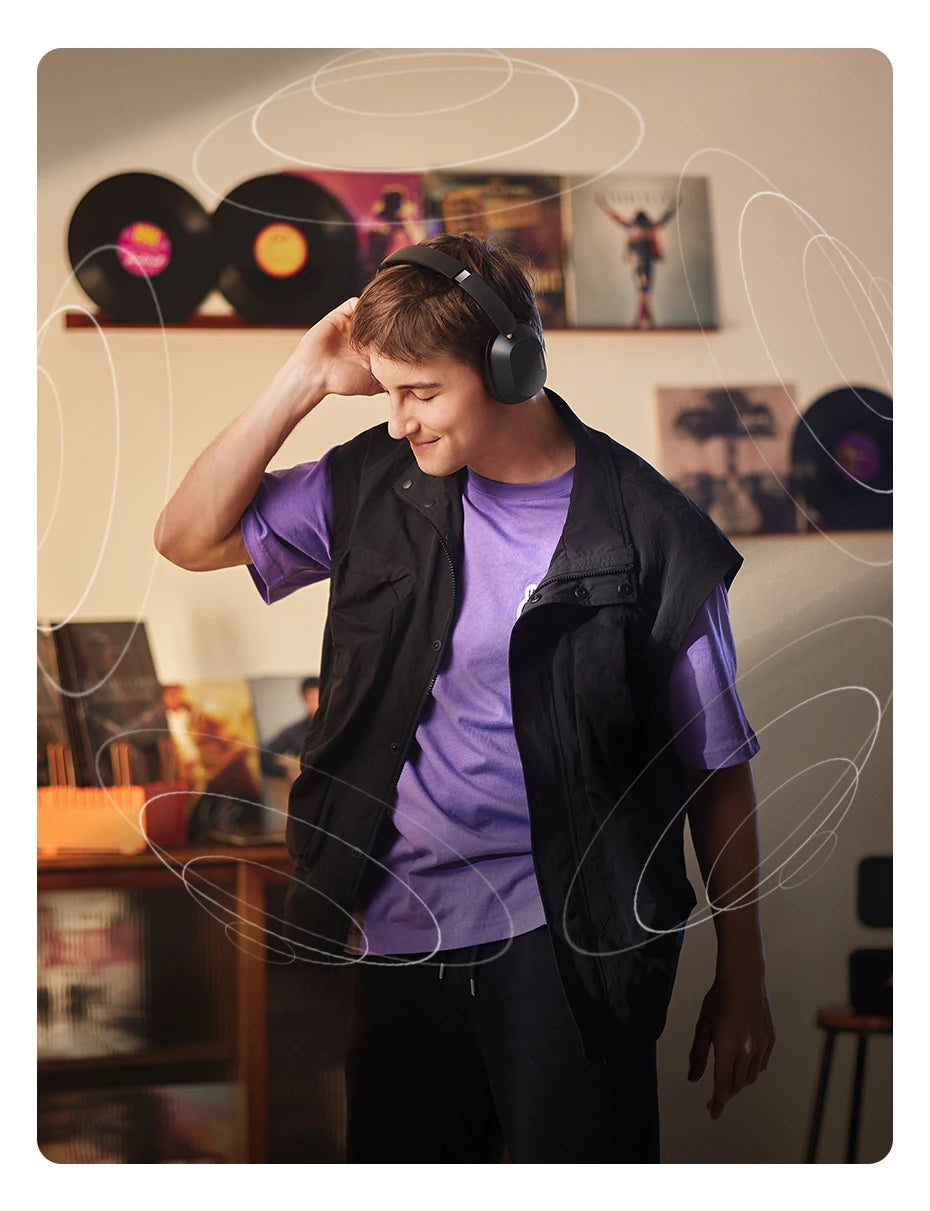 UGREEN Max5c ANC headphones with LDAC Hi-Res audio, over-ear design, and 75-hour battery life, shown in the image.