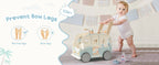 Wooden robot-themed baby walker with wheels by Nova Mart, suitable for both boys and girls, designed for early mobility.