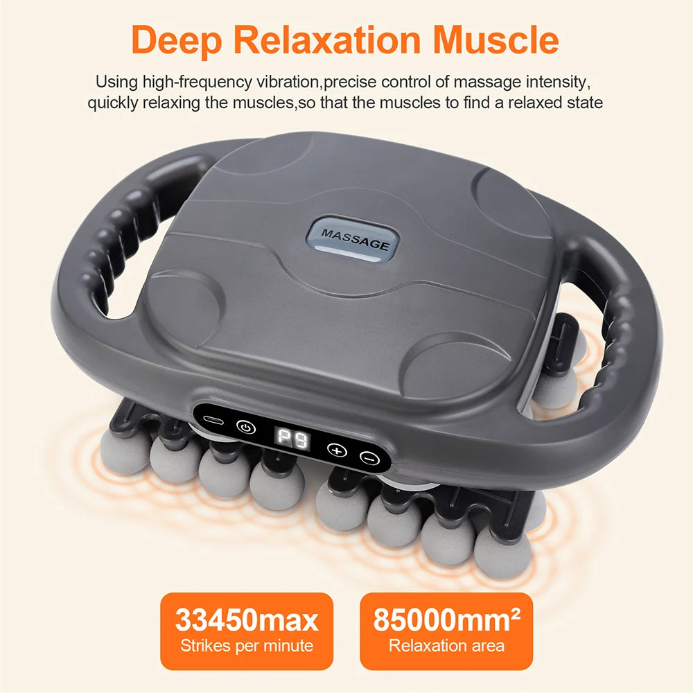 Wireless Fascia Gun with 42 heads from Nova Mart, deep tissue body massager for muscle relief and relaxation.
