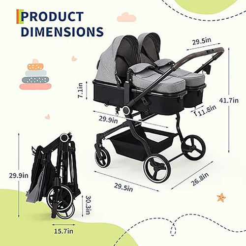 Double Stroller – Stainless Steel