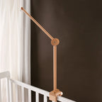 Baby wooden crib mobile by Nova Mart featuring cloud-shaped hanging rattle toy and bracket for gentle nursery decor.