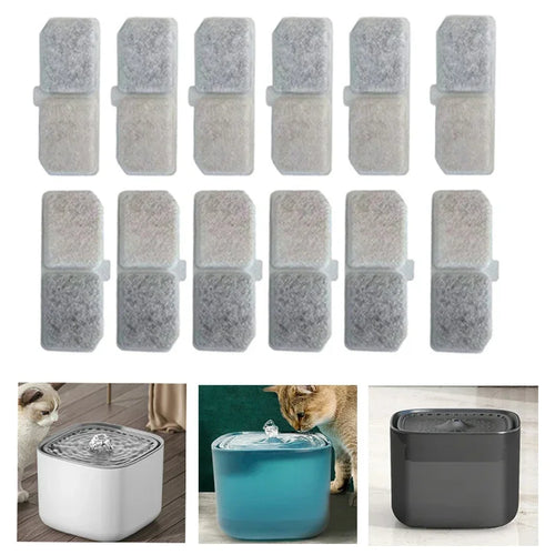 12-pack of advanced filtration cat water fountain filters, specifically designed for pets to ensure clean, fresh drinking wat