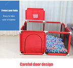 Baby playground playpen with steel pipes and ball box, safe and fun for infants, in a compact design by Nova Mart.