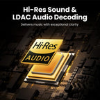 UGREEN Max5c ANC headphones with LDAC Hi-Res audio and 75-hour battery, featuring over-ear design and noise-canceling technology