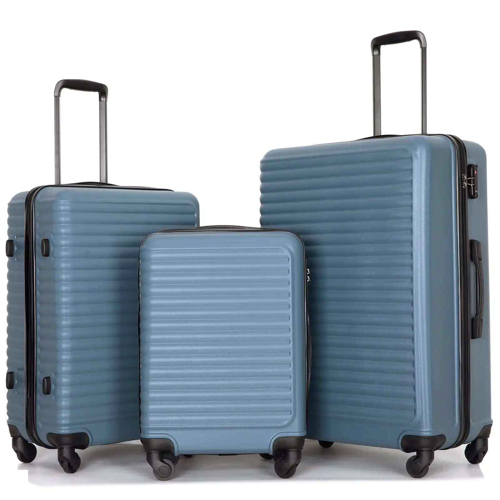 Nova Mart Travelhouse 3-piece hardside luggage set with durable ABS, TSA lock, and modern design for reliable travel.