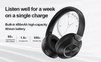 Wireless Bluetooth headset by Nova Mart with ANC, stereo sound, 60-hour playback, designed for sports and gaming.