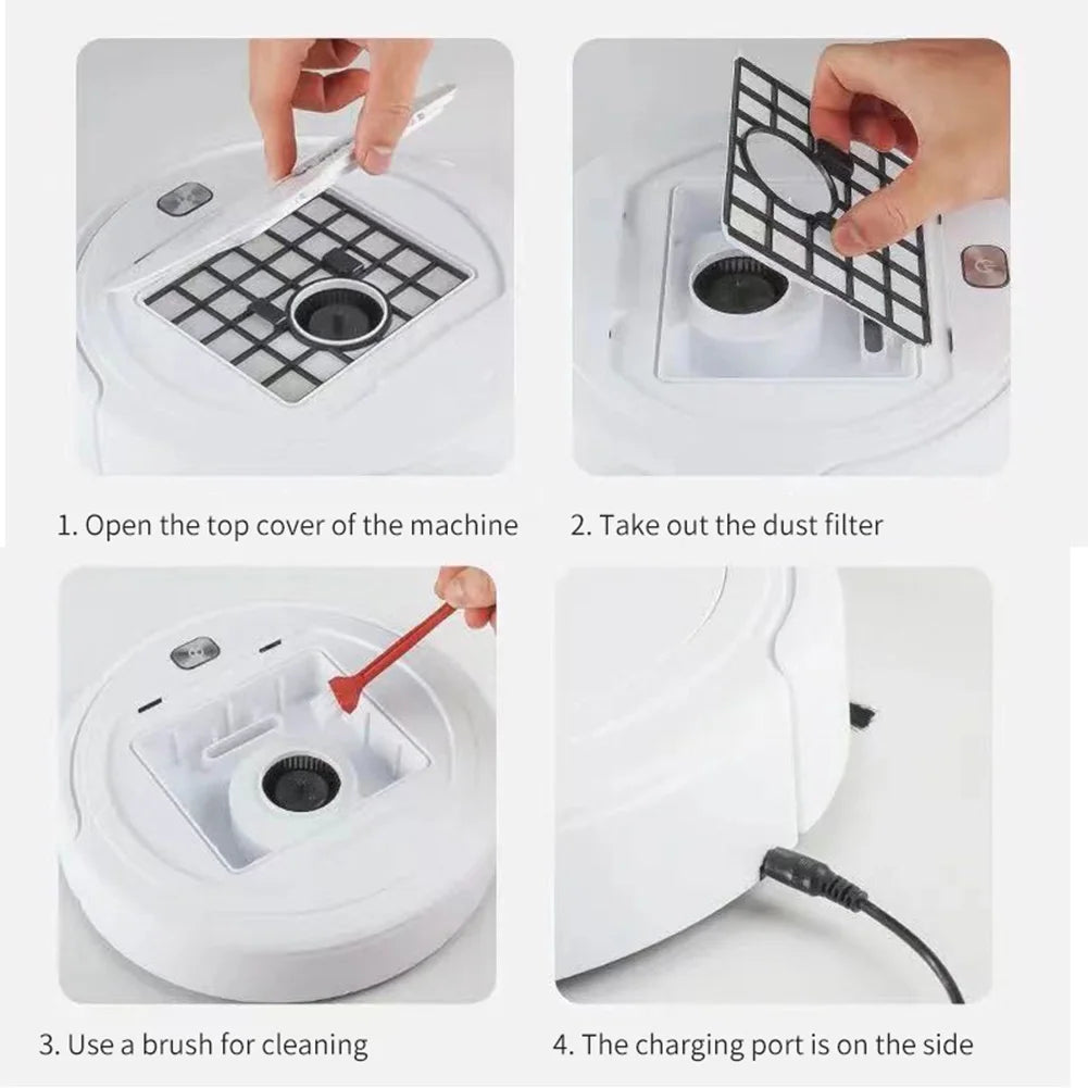 Nova Mart 3-in-1 robotic vacuum cleaner with mop and sweep, featuring 1000Pa suction power, for efficient home cleaning.