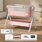 Nova Mart automatic rocking baby bassinet with built-in music and lights, designed for newborns and infant comfort