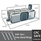 Large waterproof baby playpen by Nova Mart, safety barrier fence for indoor use, with mesh sides and secure gate for infants.