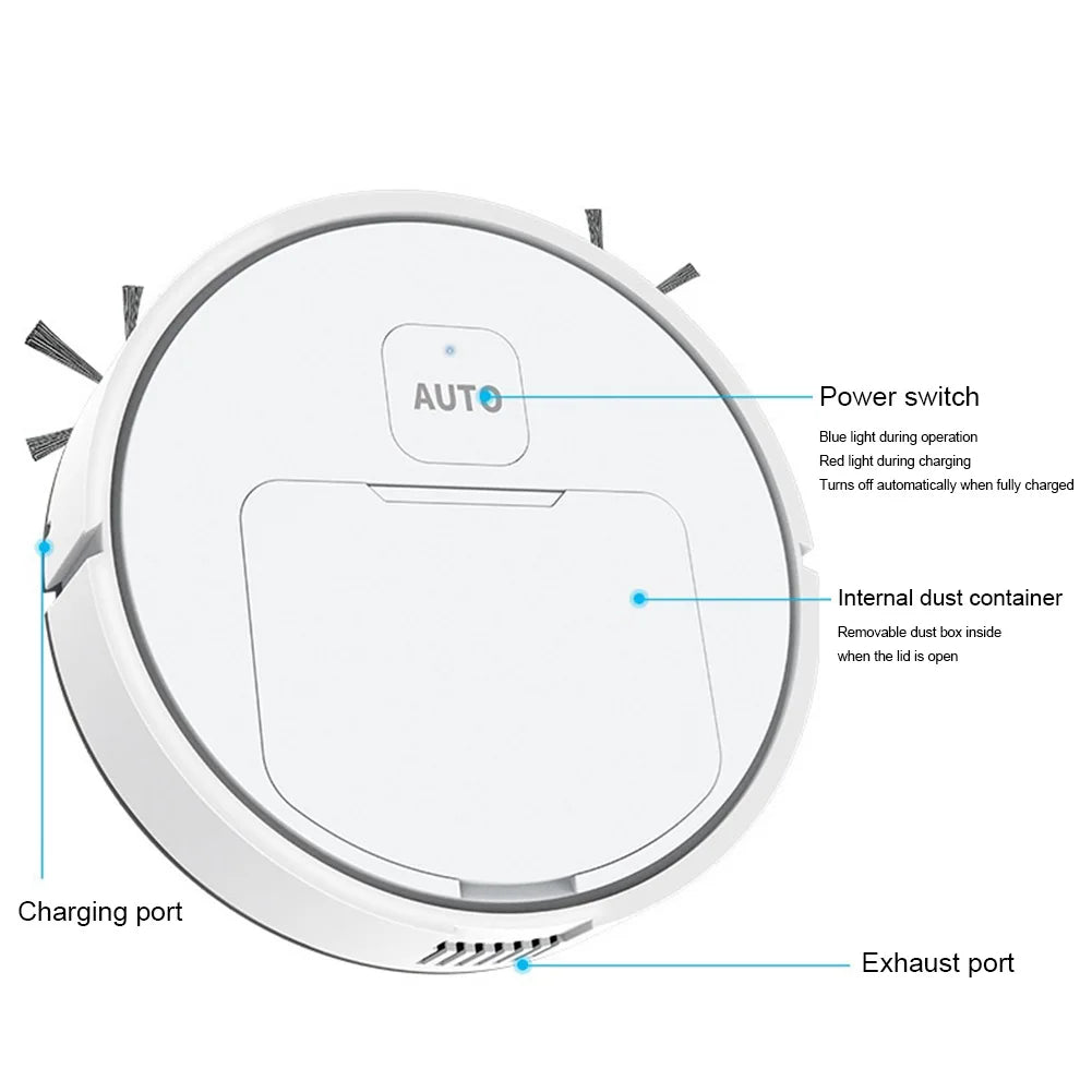 Nova Mart 3-in-1 robotic vacuum cleaner with mop and sweep, featuring 1000Pa suction power and modern design.