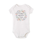Baby boy's short sleeve birthday bodysuit by Nova Mart featuring cheerful "Happy Birthday Daddy" print, perfect for summer romper.