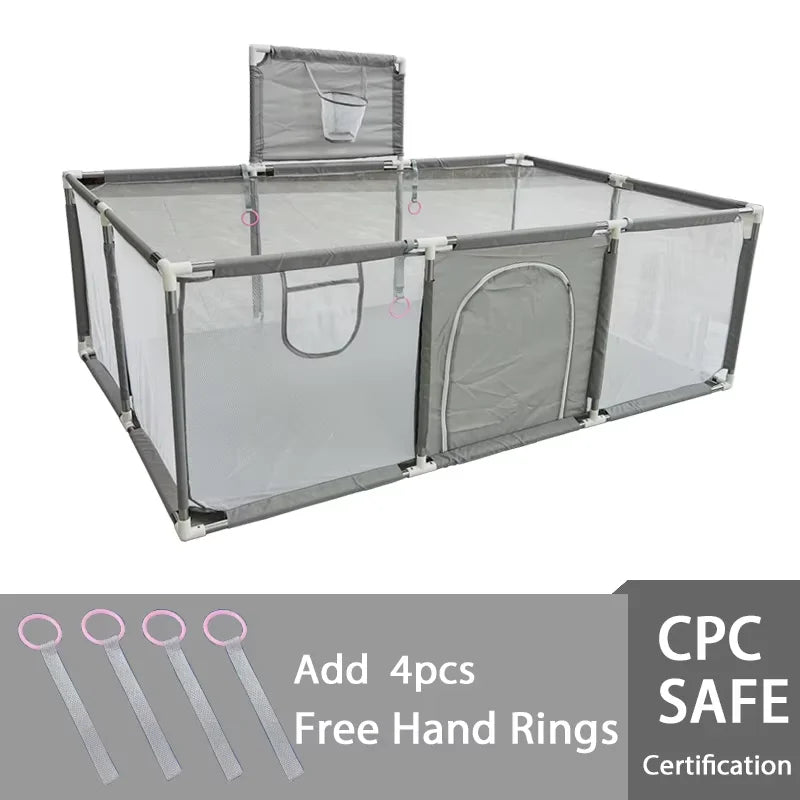 Large Nova Mart baby playpen with soft padding and ball pool for safe, supervised play for kids.