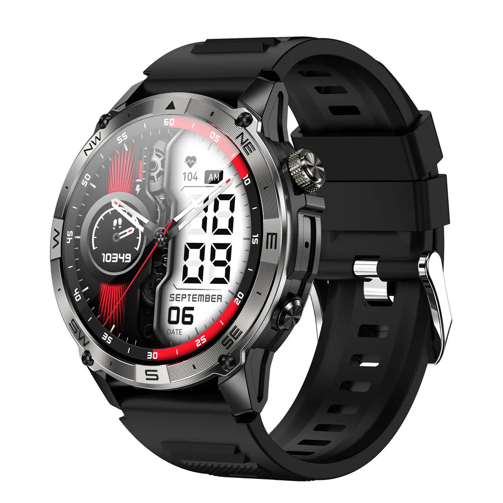 Smart Watch by Nova Mart with health tracker and Bluetooth call feature, displaying digital screen with fitness and notification icons.