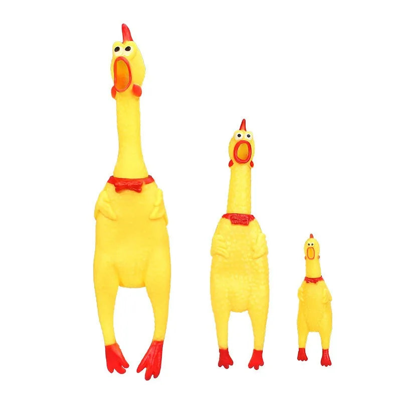 Squeaky Screaming Chicken Pet Toy Funny Molar Chew Rubber Toy Small Large DogPet Squeaker Chew Toys Funny Chicken Puppy1pcs - Image 5
