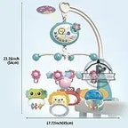 Nova Mart baby crib mobile with lights, music, and projection, featuring remote control for soothing nighttime entertainment.