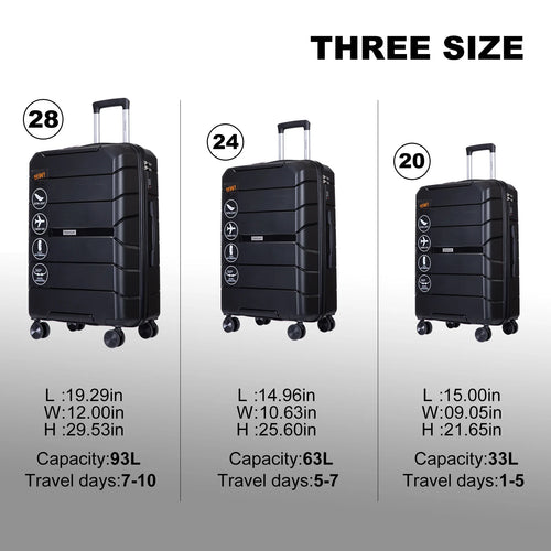 Travelhouse 3-Piece PP Hardshell – TSA Lock 3-Piece