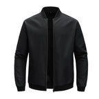 Men's loose solid color jacket with baseball collar by Nova Mart, featuring casual fit and simple design.