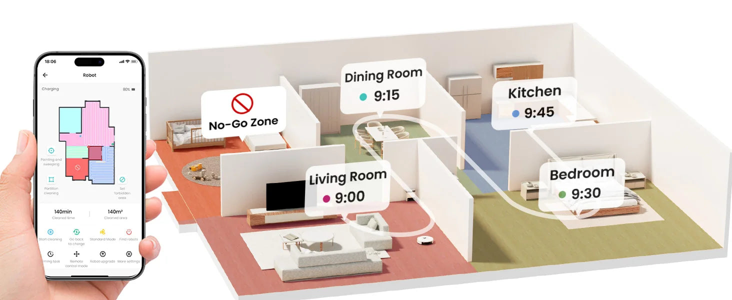 Lefant M2 Pro robot vacuum and mop combo with LiDAR navigation, 5500Pa suction, in a modern home setting