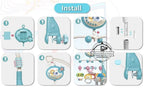 Baby crib mobile with lights, music, and projection from Nova Mart, featuring colorful toys and a remote control for soothing entertainment.