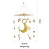 Wooden crochet stars baby crib mobile with bell and rattle toy by Nova Mart, designed for infants' nursery decor and entertainment.