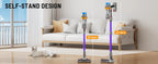 Nova Mart VAKERR X15 Pro cordless vacuum cleaner with 65Kpa suction, 650W power, and 70-minute runtime in action.
