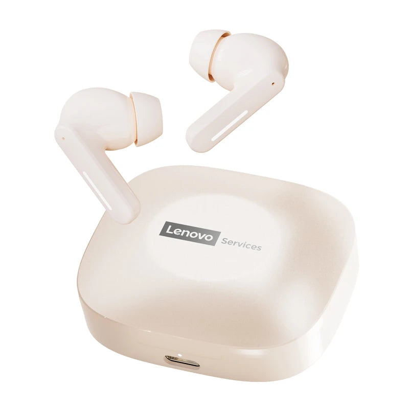 Lenovo LE209 ANC earbuds with HiFi 12mm drivers and 30-hour battery, shown in a sleek black design.
