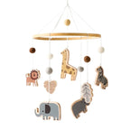 Wooden crochet star baby crib mobile with bell rattle toy by Nova Mart, featuring soft crochet stars and a gentle bell for infants.