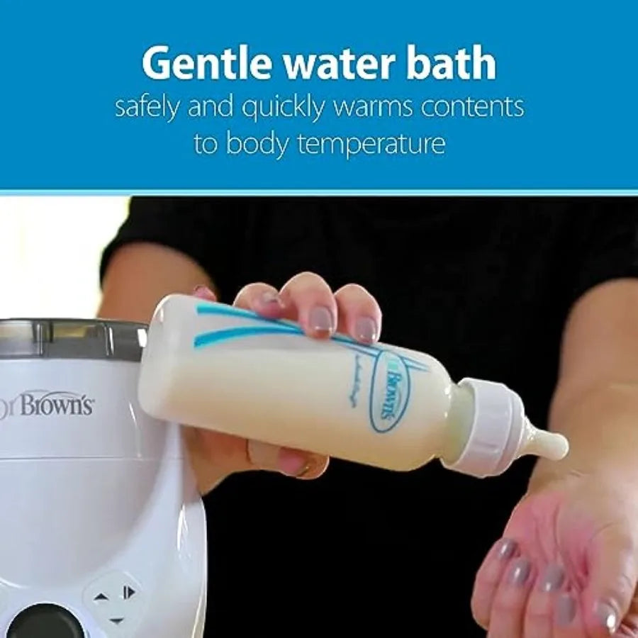 Nova Mart Natural Flow MilkSPA breastmilk and bottle warmer with Dr. Brown’s deluxe electric sterilizer for baby bottles.