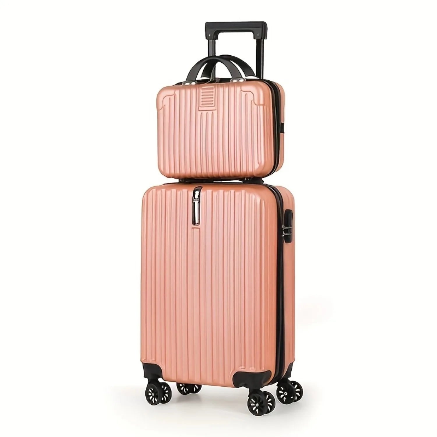 Two-piece Nova Mart hardshell luggage set with TSA locks, including 20-inch and 14-inch suitcases, featuring durable designs and handles.